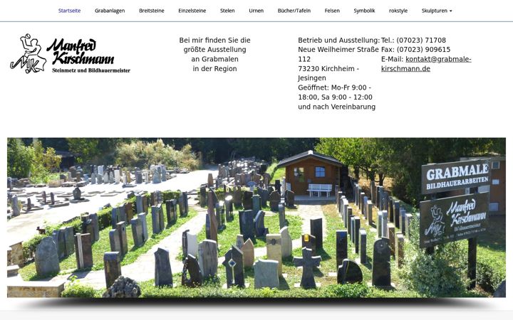 Screenshot of grabmale-kirschmann.de