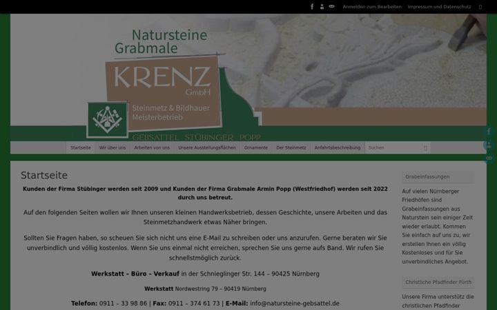 Screenshot of grabmale-stuebinger.de