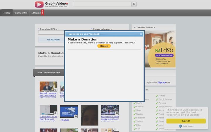 Screenshot of grabmevideo.com