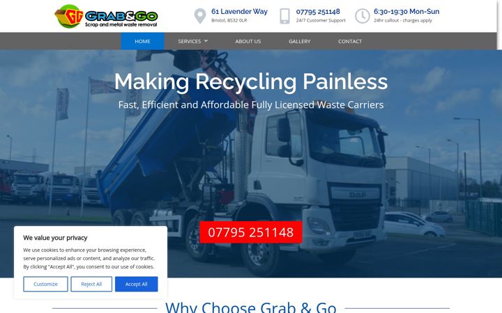 Screenshot of grabmywaste.com
