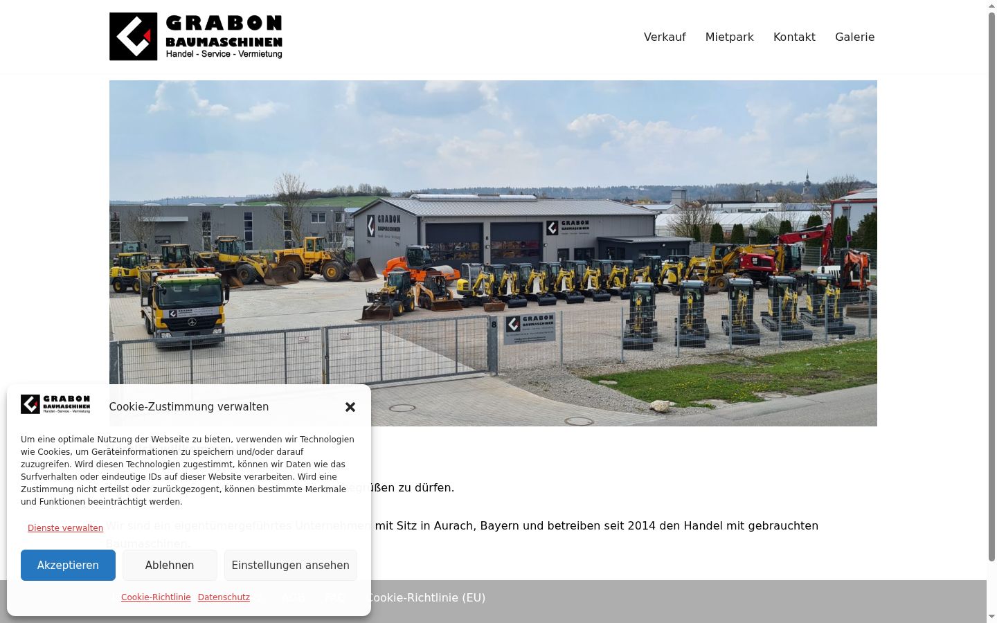 Screenshot des Einwilligungsbanners vor jeglicher Interaktion