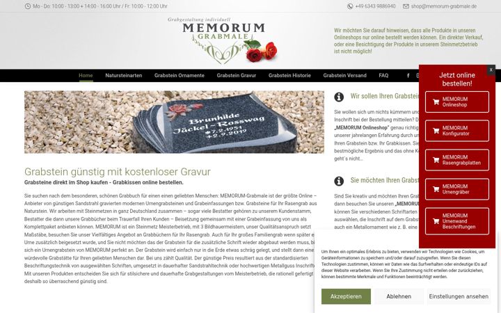 Screenshot of grabstein-online.net