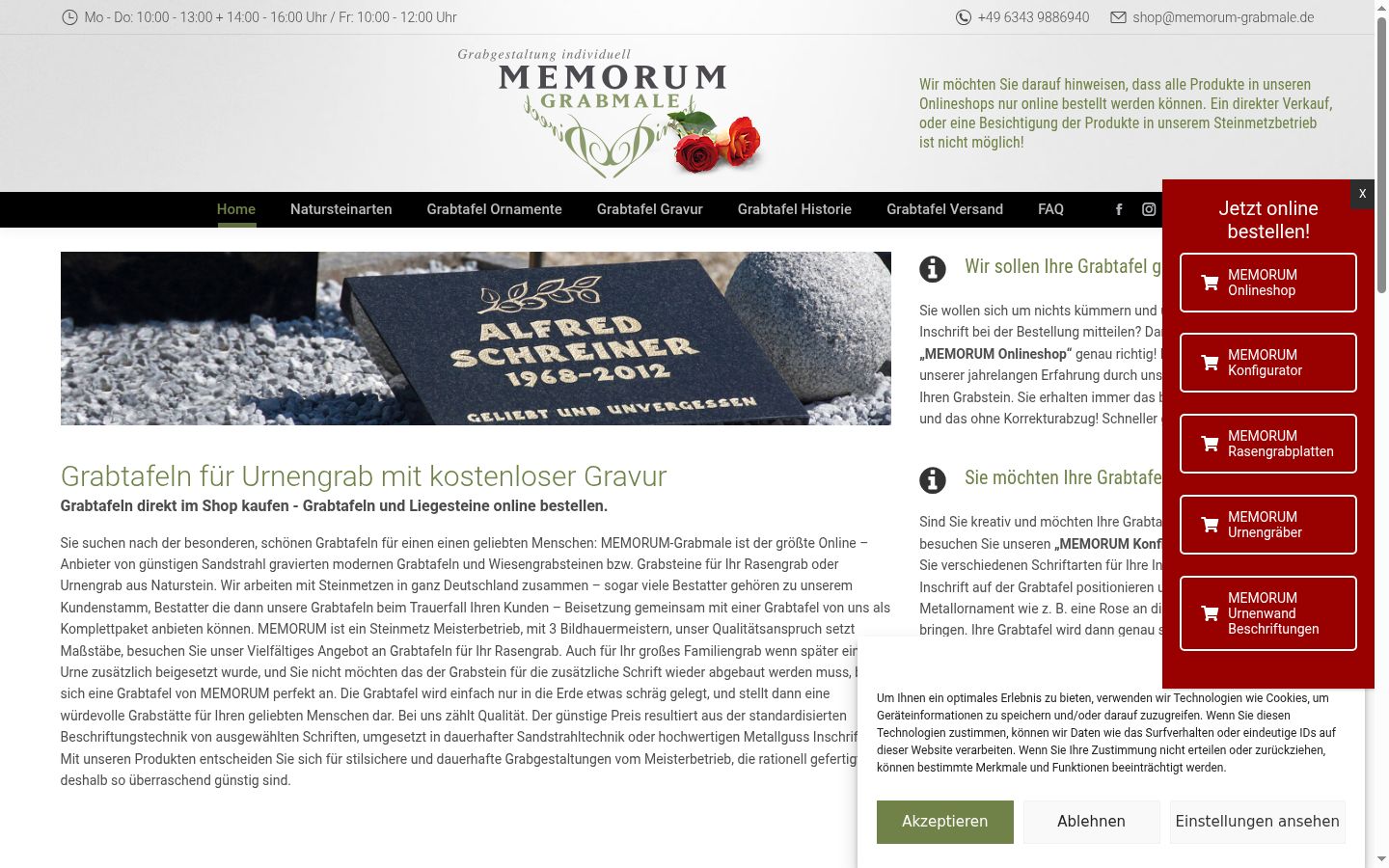 Screenshot des Einwilligungsbanners vor jeglicher Interaktion