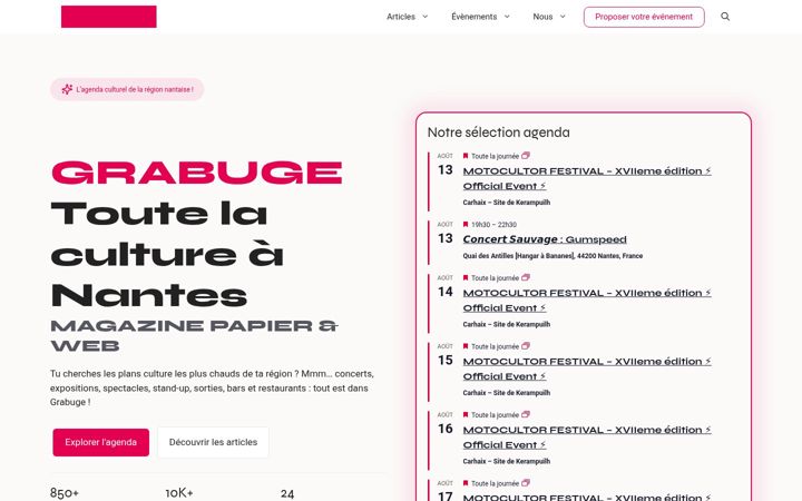 Screenshot of grabugemag.com