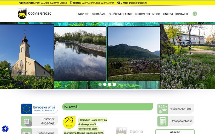Screenshot von gracac.hr