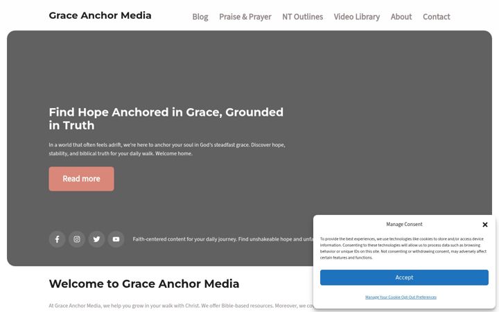 Screenshot of graceanchormedia.com