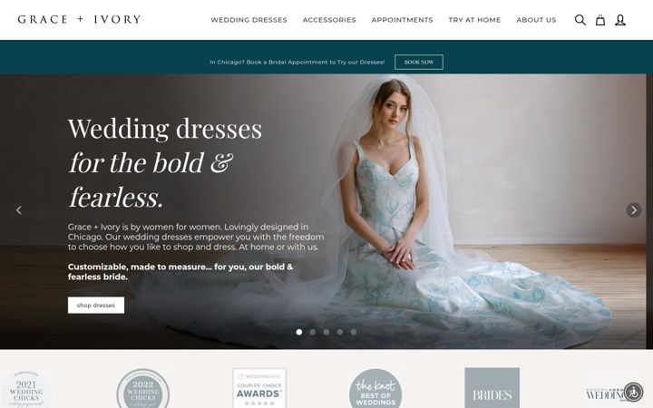 Screenshot of graceandivory.com