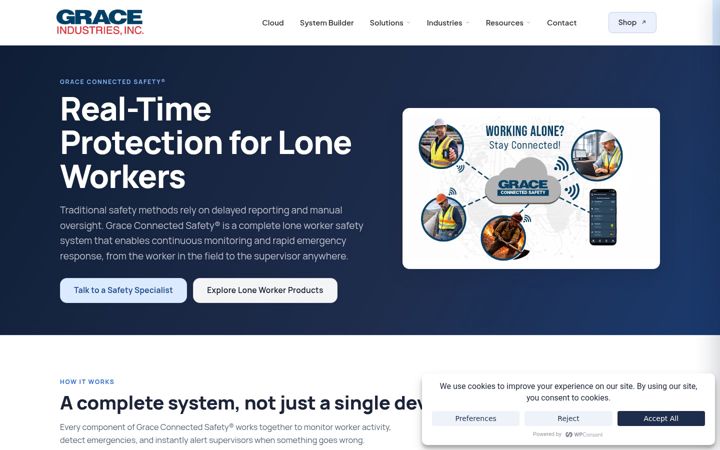Screenshot of graceconnectedsafety.com