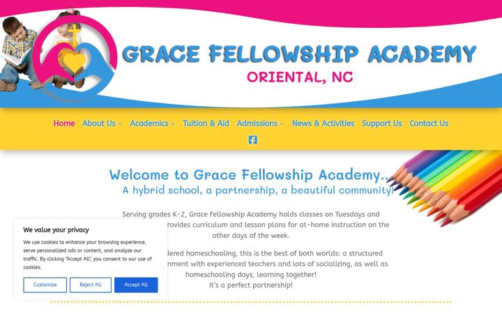Screenshot of gracefellowshipacademync.org