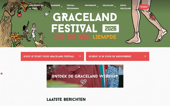 Screenshot of gracelandfestival.nl