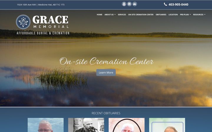 Screenshot of gracememorial.com