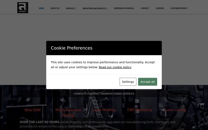 Screenshot of gracemfg.com