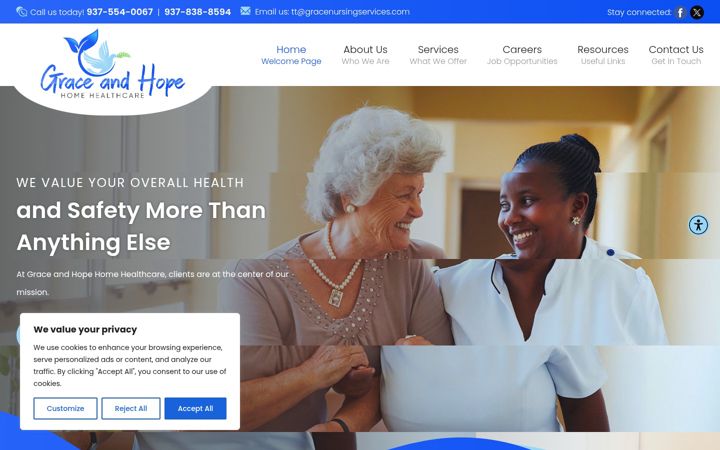 Screenshot of gracenursingservices.com