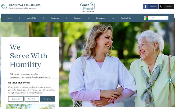Screenshot of gracepointhomecarellc.com