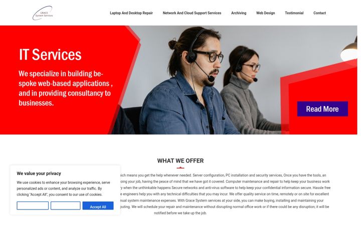 Screenshot of gracesystemservices.co.uk