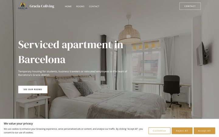 Screenshot of graciacoliving.com