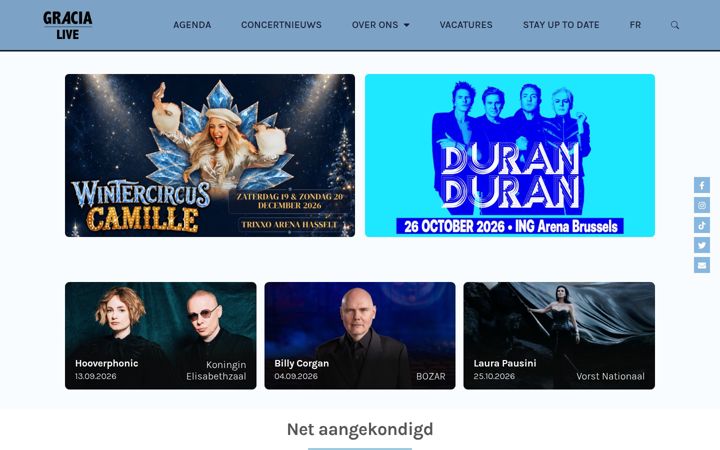 Screenshot of gracialive.be