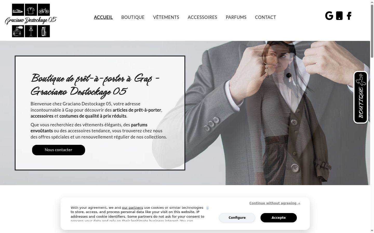 Screenshot of the consent banner shown before any interaction
