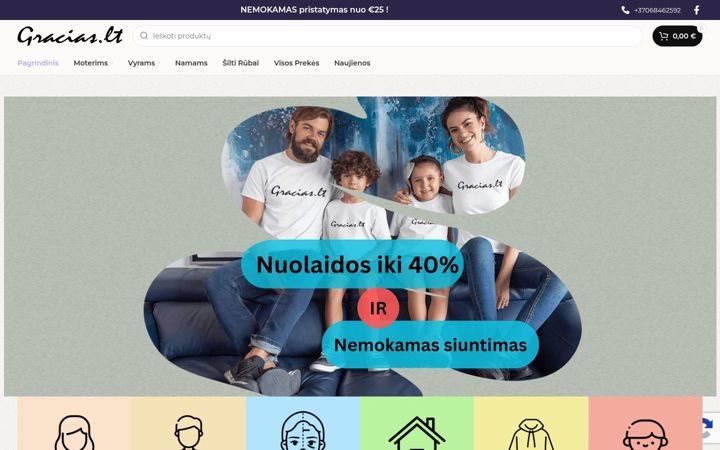 Skærmbillede af gracias.lt