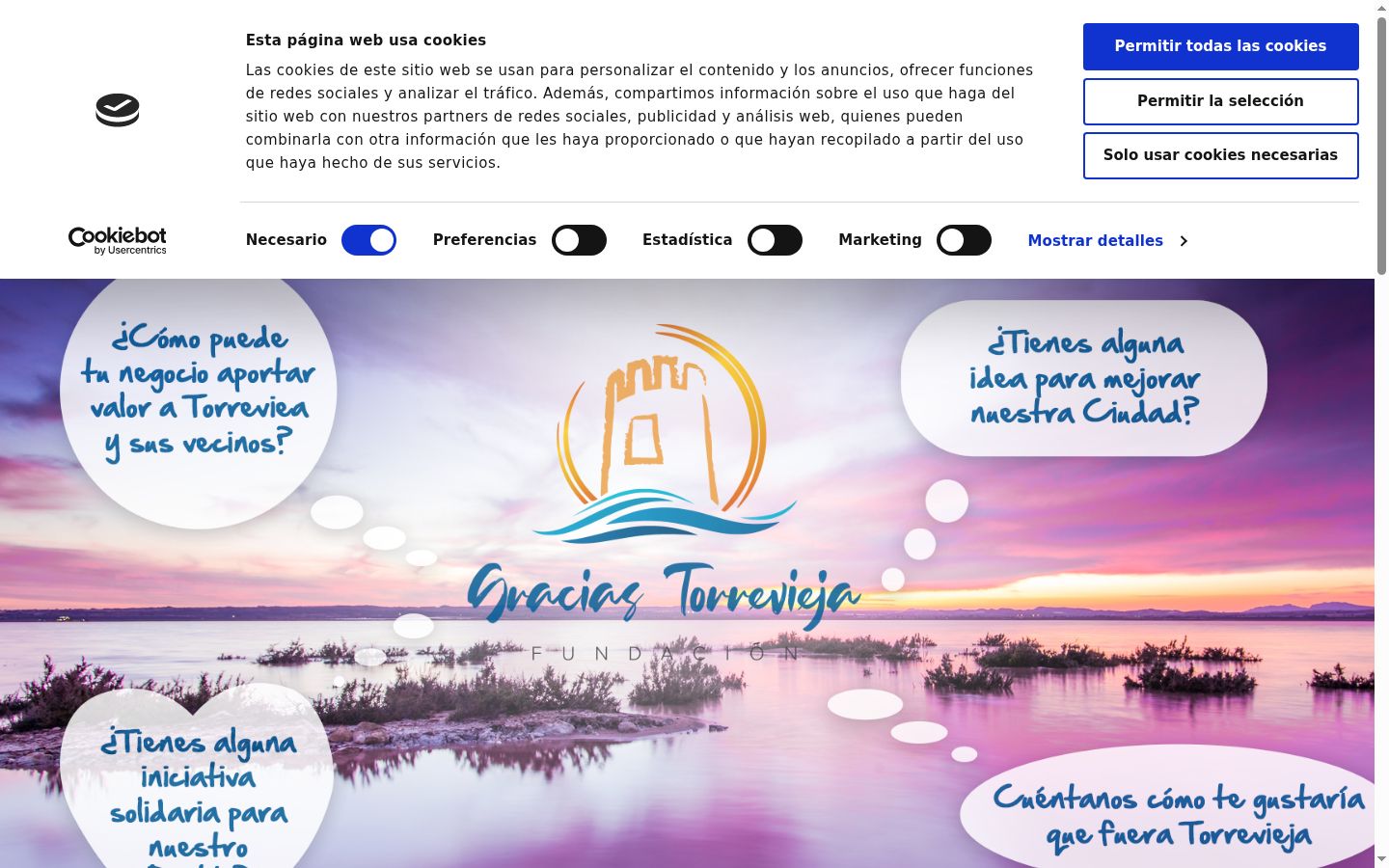 Screenshot of the consent banner shown before any interaction