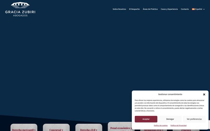 Screenshot of graciazubiri.com