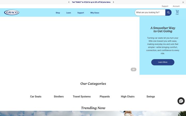 Screenshot of gracobaby.com