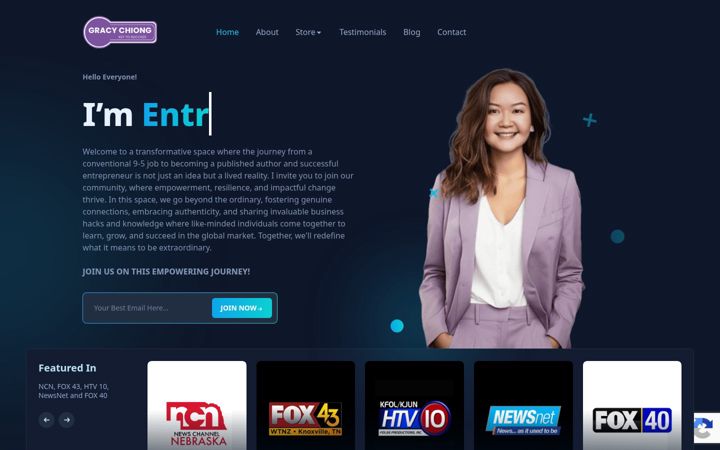 Screenshot of gracychiong.com