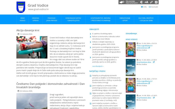 Screenshot of grad-vodice.hr
