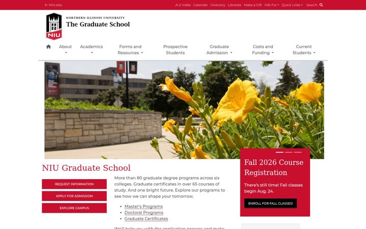 Screenshot of grad.niu.edu
