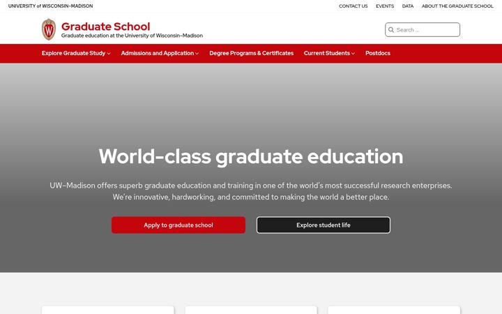 Screenshot of grad.wisc.edu