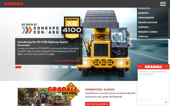 Screenshot of gradall.com