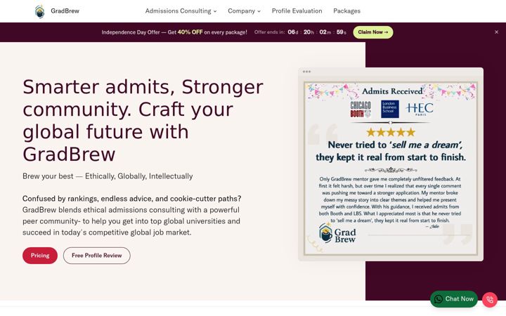Screenshot of gradbrew.com