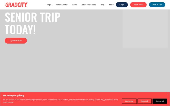 Screenshot of gradcity.com