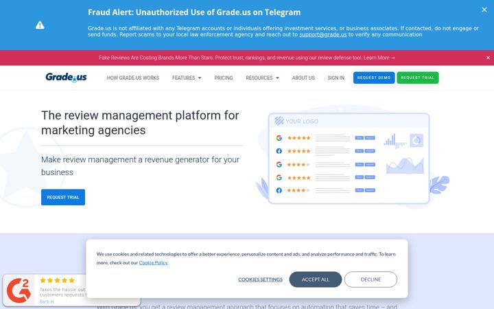 Screenshot of grade.us