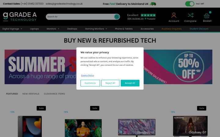 Screenshot of gradeatechnology.co.uk
