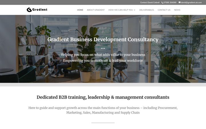 Screenshot of gradient.uk.com