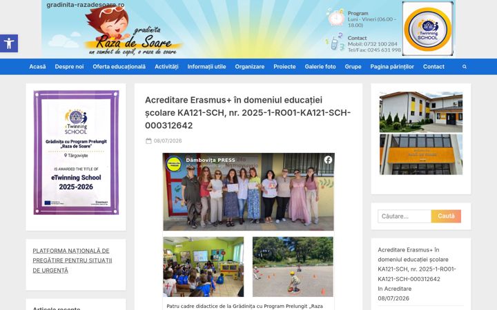Screenshot of gradinita-razadesoare.ro
