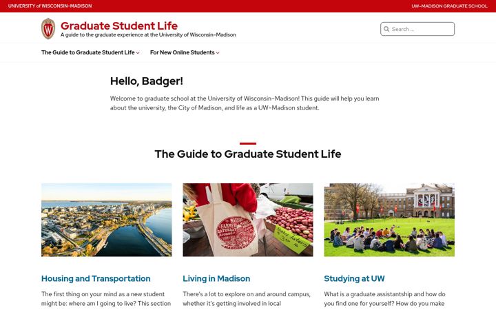 Screenshot of gradlife.wisc.edu