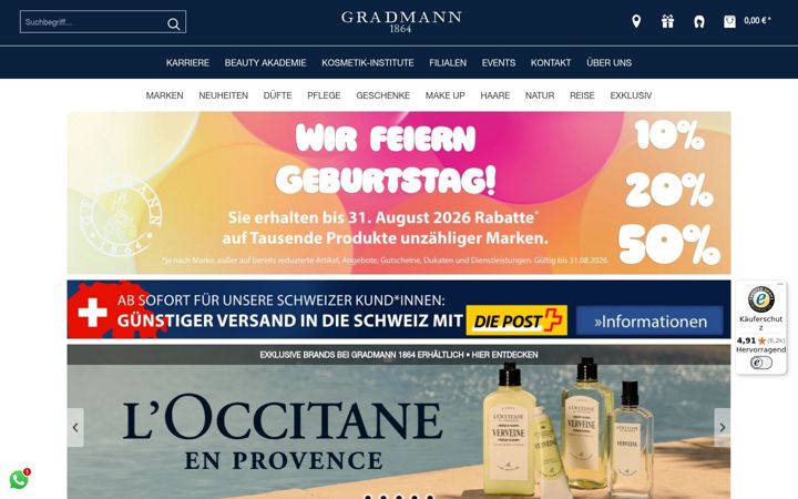 Screenshot of gradmann1864.de