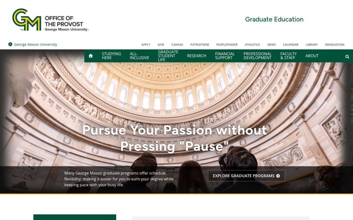 Screenshot of graduate.gmu.edu