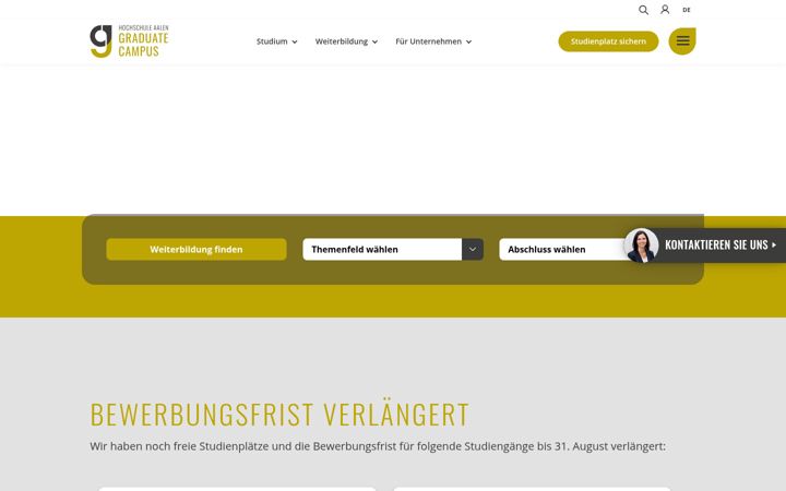 Skærmbillede af graduatecampus.de