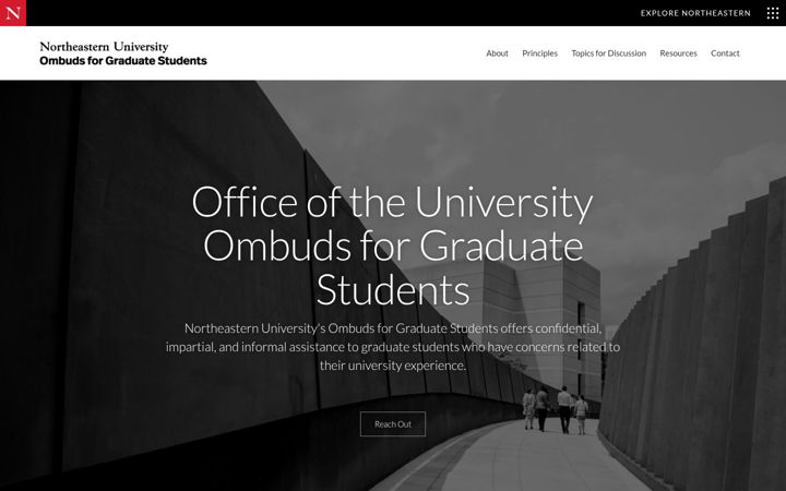 Screenshot of graduateombuds.northeastern.edu
