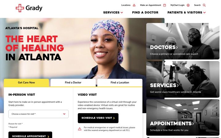 Screenshot of gradyhealth.org