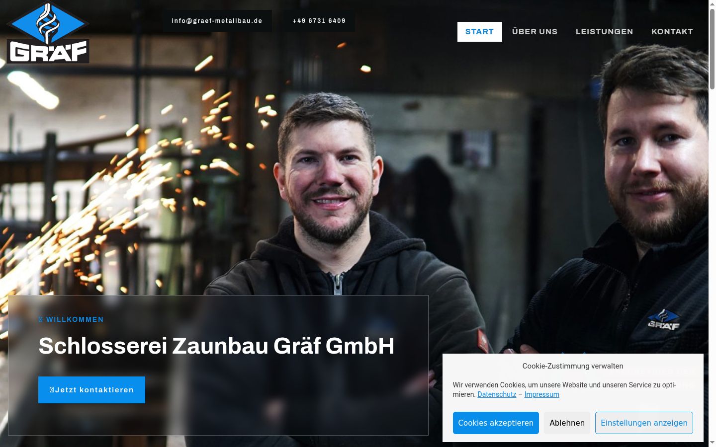 Screenshot des Einwilligungsbanners vor jeglicher Interaktion