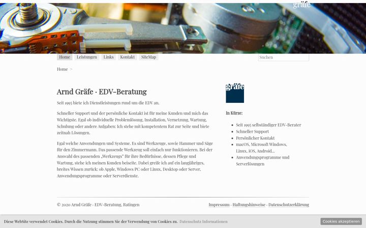 Screenshot of graefe-edv.de