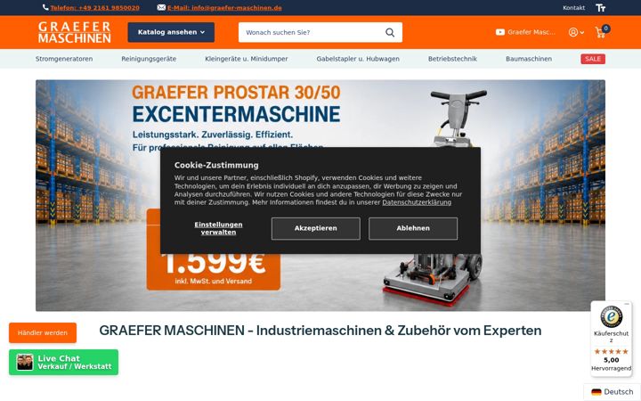 Screenshot of graefer-trading.de