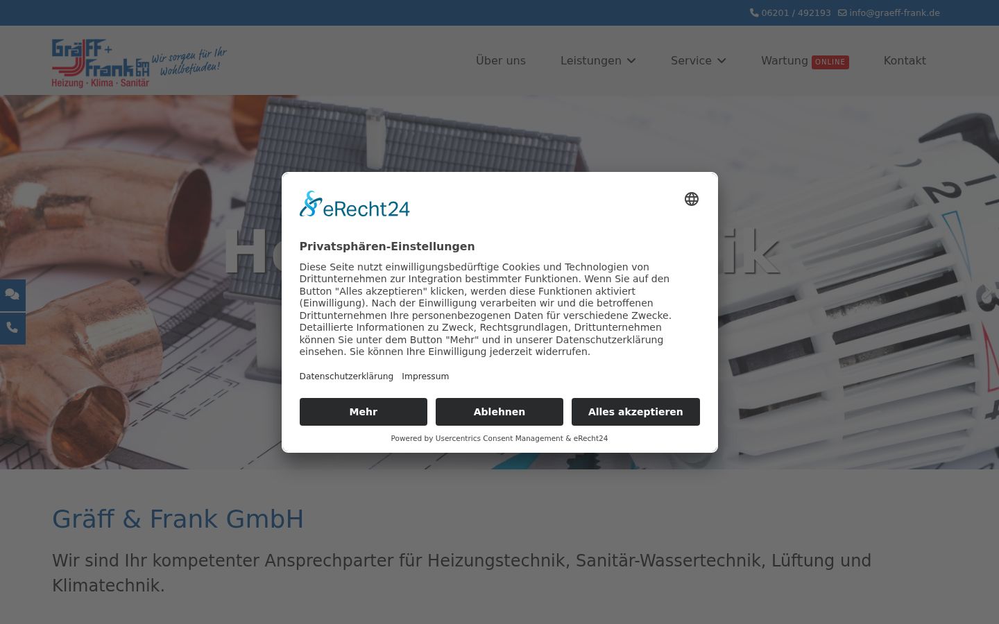 Screenshot del banner di consenso mostrato prima di qualsiasi interazione