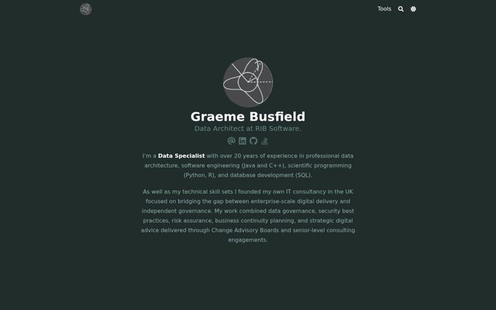 Screenshot of graemebusfield.co.uk