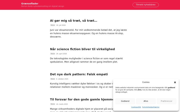 Screenshot of graenseflader.dk