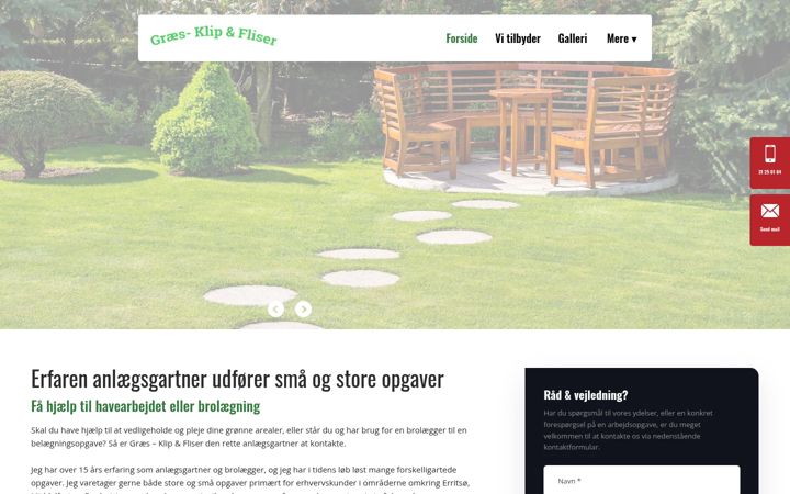 Screenshot of graes-klipogfliser.dk